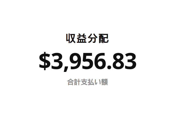 収益分配 合計支払い額 $3,956.83